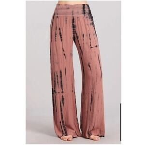 Chatoyant Tie Dye Palazzo Pants Size Small Wide Leg Elastic Waist Boho